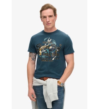 Superdry Tokyo Grafik-T-Shirt  blau