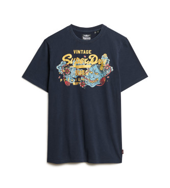 Superdry T-shirt grafica blu scuro Tokyo Vl