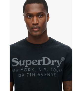 Superdry T-shirt nera con logo Venue tono su tono