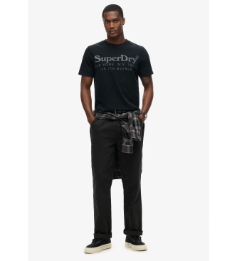 Superdry T-shirt nera con logo Venue tono su tono