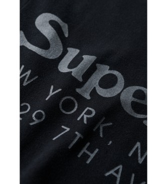 Superdry T-shirt nera con logo Venue tono su tono