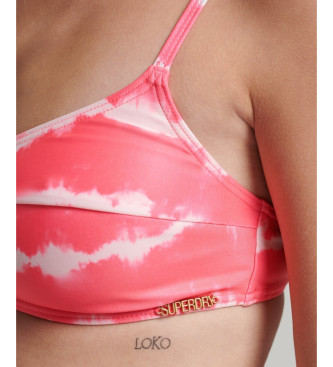 Superdry Haut de bikini tie-dye rose