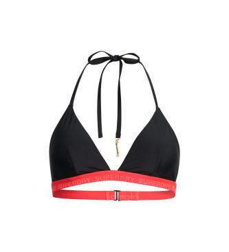 Superdry Top de bikini elstico de tringulos negro