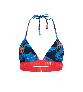 Superdry Trójkątny top bikini z logo, wielokolorowy