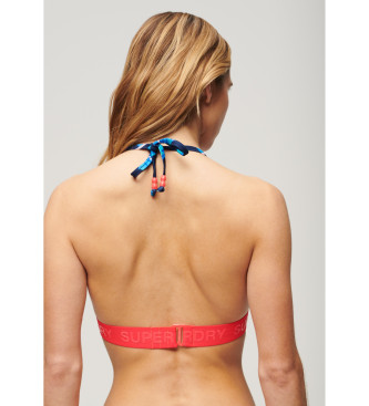 Superdry Trójkątny top bikini z logo, wielokolorowy