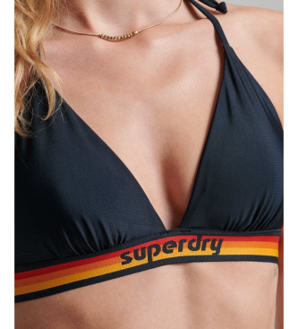 Superdry Triangel-bikinitopp med vintage-logotyp i marinbl frg