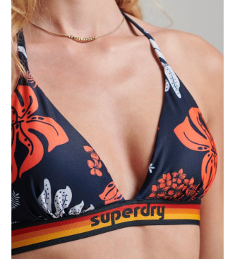 Superdry Top de bikini triangular con logotipo Vintage marino