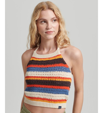 Superdry Szydełkowy top z wielokolorowym dekoltem typu halter