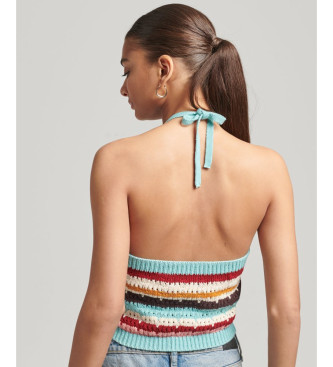 Superdry Crochet top with multicoloured halter neckline