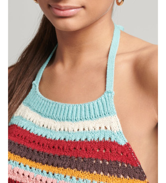 Superdry Top de ganchillo con escote halter multicolor