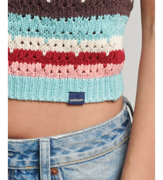 Superdry Top en crochet avec encolure licou multicolore