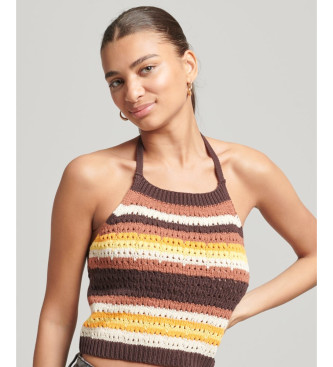 Superdry Top en crochet avec encolure licou multicolore