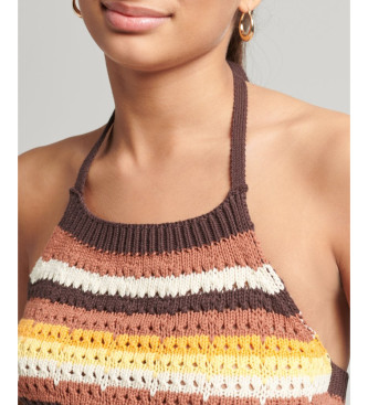 Superdry Crochet top with multicoloured halter neckline