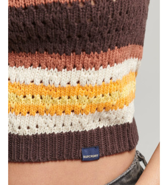 Superdry Crochet top with multicoloured halter neckline