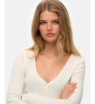 Superdry Essential Button T-shirt biały