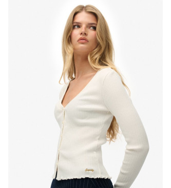 Superdry Essential Button T-shirt biały