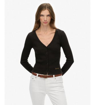 Superdry Essential Button T-shirt czarny