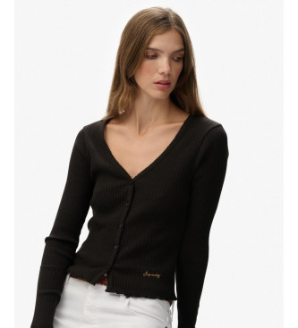 Superdry Essential Button T-shirt czarny