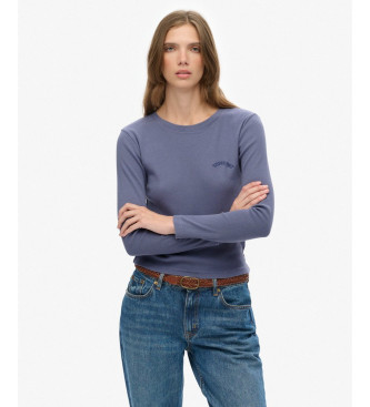 Superdry Camiseta Essential Logo Rib azul