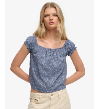 Superdry Top con Botones azul