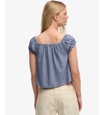 Superdry Top con Botones azul