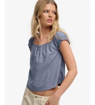 Superdry Top con Botones azul