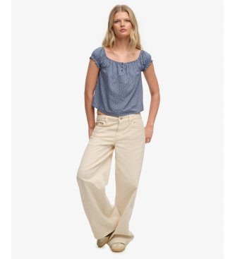 Superdry Top con Botones azul