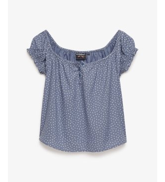 Superdry Top con Botones azul