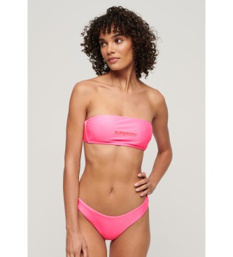 Superdry Top bikini a fascia con logo rosa