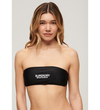 Superdry Top bikini a fascia con logo nero