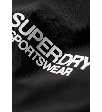 Superdry Top de bikini bandeau con logotipo negro
