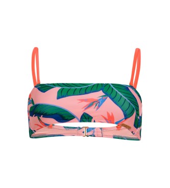 Superdry Tropical pink bandeau bikini top