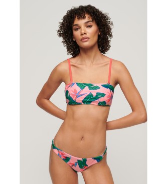 Superdry Top bikini a fascia tropicale rosa