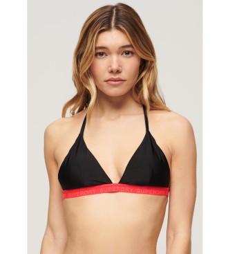 Superdry Top bikini elasticizzato a triangolo nero