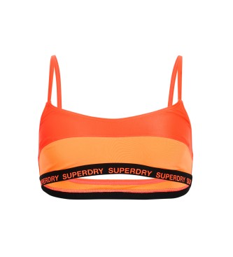 Superdry Top de bikini elstico tipo bralette naranja