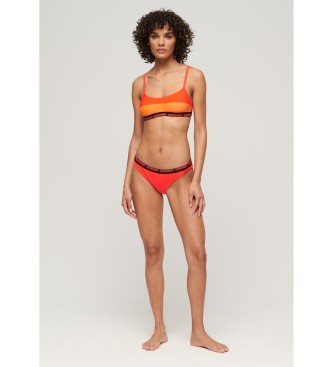 Superdry Top de bikini elstico tipo bralette naranja