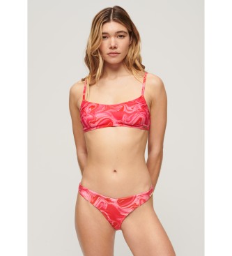 Superdry Top de bikini estampado tipo bralette rosa