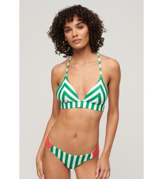 Superdry Top bikini a triangolo a righe verdi