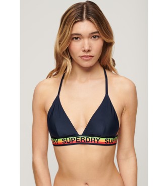 Superdry Triangle bikini top with navy logo