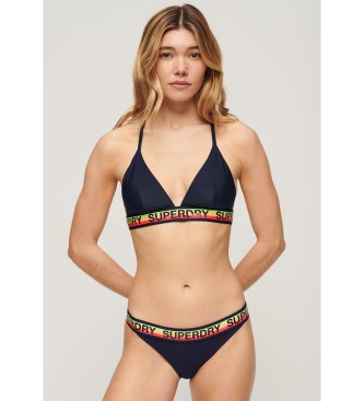Superdry Triangle bikini top with navy logo