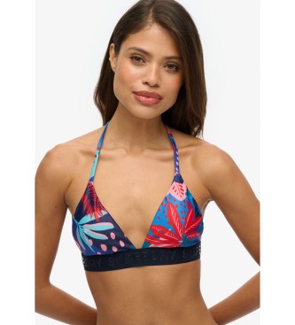 Superdry Top de biquni triangular com logtipo azul