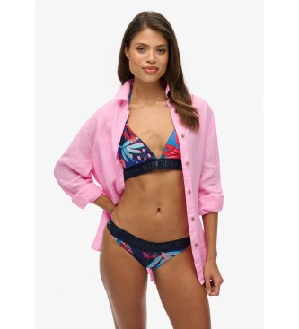 Superdry Top de biquni triangular com logtipo azul