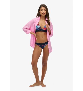 Superdry Top de biquni triangular com logtipo azul