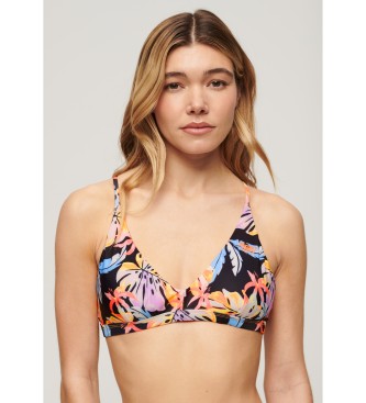 Superdry Triangle bikini top with crossed straps black