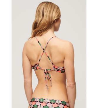 Superdry Triangle bikini top with multicoloured crossed straps