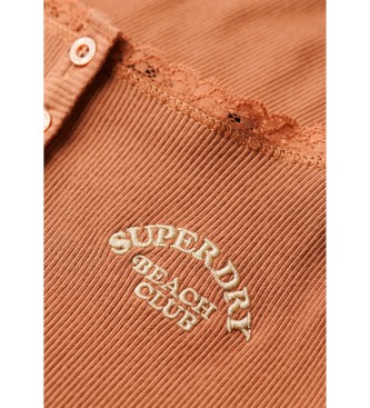 Superdry Essential brun linne med knappar