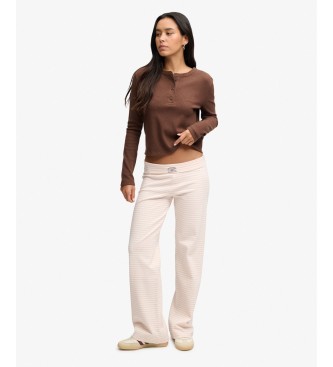 Superdry Br?zowa koszulka Essential Waffle