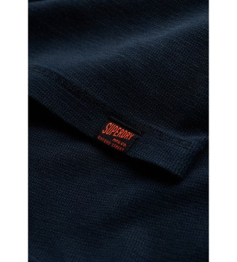 Superdry T-shirt com gola de padeiro e textura azul-marinho