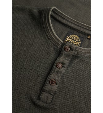 Superdry T-shirt com gola de padeiro e textura preta