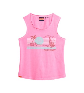 Superdry Top sans manches  rayures roses pour l'extrieur